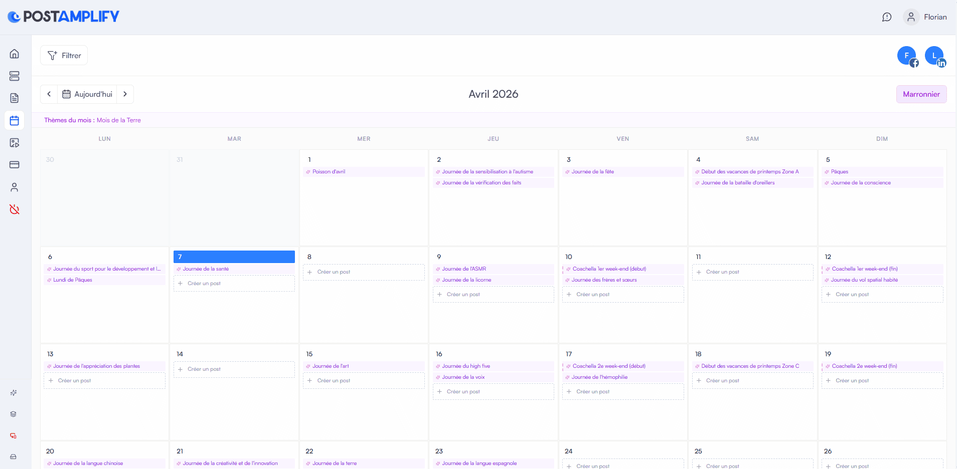 Calendrier éditorial